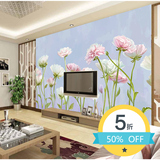 大型壁画墙纸温馨卧室田园客厅电视背景墙3D手绘花卉壁纸墙布墙画