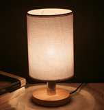 实木小台灯卧室床头灯简约温馨原木质可调光木艺台灯