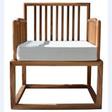 老榆木免漆家具圈椅 现代新中式打坐沙发禅椅 实木办公椅明式围椅
