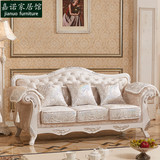 欧式沙发简欧田园小户型沙发美式布艺实木沙发组合三人贵妃可拆洗