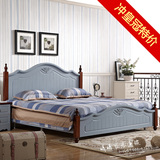 地中海床1.5米美式乡村床储物床双人床1.8米欧式床白色实木床婚床