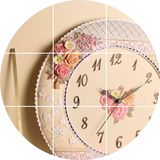 树脂挂钟客厅创意 豪华欧式摆钟静音钟表 时尚田园壁钟16寸圆形钟