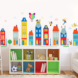 卡通城堡童话墙壁纸 儿童房幼儿园教室装饰墙贴客厅卧室背景墙贴