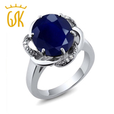 GSK  5.07克拉天然蓝宝石戒指女S925银彩色宝石戒指时尚配饰