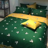 纯棉卡通狗狗四件套可爱儿童床单三件套被套1.5m全棉床上用品绿色