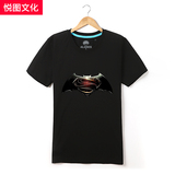 悦图文化2016夏季男士短袖T恤蝙蝠侠大战超人T恤衫正义黎明衣服