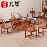 红木家具 非洲花梨木茶桌椅组合 宝鼎茶台 实木功夫茶几 中式