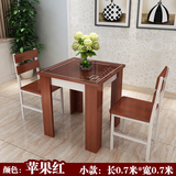 餐桌椅组合2人简约现代钢化玻璃两人情侣餐桌小户型饭桌钢木餐桌