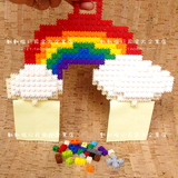 迷你乐高式小颗粒积彩虹便利条塑料拼插积木乐高儿童益智玩具拼装