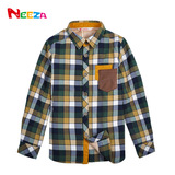 neeza乐鲨童装新款冬装男童衬衫棉衣保暖加绒衬衫专柜正品