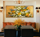 雅芬特欧式花卉油画客厅装饰画单联餐厅饭厅挂画美式风格壁画