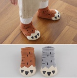 脚爪毛圈袜韩国新款超厚冬季儿童袜婴儿宝宝双面点胶防滑袜子