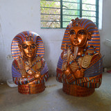 玻璃钢工艺品欧式人物埃及法老图坦卡蒙雕塑像摆件KTV酒吧装饰品
