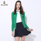 商场代购ELAND衣恋16年新品绿色修身针织开衫EECK61151E专柜正品