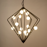 美式工业复古铁艺钻石鸟笼吊灯个性创意艺术餐厅卧室咖啡厅灯