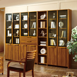 书柜书架现代简约自由组合书柜带门展示柜实木书柜储物收纳柜书厨