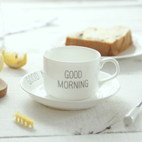 花间树里|Good morning |日本同款文艺骨瓷咖啡杯碟套装下午茶杯