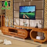 实木电视机柜橡木简约现代中式全实木环保客厅家具伸缩组合电视柜