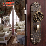 KRE 6S高端品牌 室内卧室木门 欧式黄古铜 卧室木室内门锁 房门锁