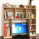 电脑桌面书架 实木简易桌上书架 置物架收纳架学生办公显示器桌架