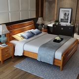 新款实木床单人双人床儿童床一米150180cm宽简约现代松木家具特价
