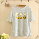 韩版中学生百搭卡通三只小猫印花纯棉套头短袖T恤女 夏季女装上衣