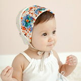 韩国代购涂鸦花朵大帽檐遮阳双面婴儿童帽子女宝宝胎帽防晒公主帽