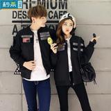 2016秋季新款韩版原宿学院BF风情侣魔术贴布潮个性棒球服女装外套