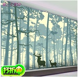 3D北欧大型壁画森林鹿林 墙纸壁纸 电视背景墙 田园客厅卧室墙画