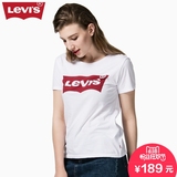 Levi's李维斯春夏季女士Logo印花纯棉白色短袖T恤17369-0053
