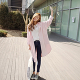 2016夏季韩版新款宽松显瘦中长款长袖衬衣女大码薄款防晒衫外套潮
