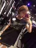 韩国代购正品 BOY LONDON 新款金属镶嵌 无袖长款T恤 女装 现货