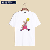 蒙面骑士潮牌卡通辛普森T恤23号打篮球短袖加大码男装纯棉男士T恤