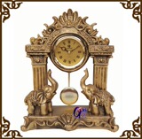 客厅座钟装饰欧式仿古钟表女神座钟双象座钟静音桌钟时钟