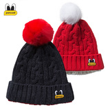 pancoat韩国正品代购 冬季男女同款可爱大眼睛针织帽子 毛线帽