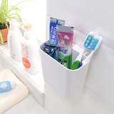 创意强力吸盘牙刷架牙刷盒吸壁式壁挂放牙膏架子浴室洗漱收纳套装