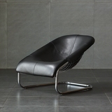预/北欧/表情/MCL不锈钢全真皮视听椅躺椅/Lounge Chair/2色