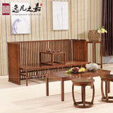 现代新中式古典实木双人沙发床组装小户型客厅仿古售楼处禅意家具