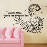 音乐教室音符舞蹈跳舞英文卧室客厅可移除拉丁舞墙贴纸壁纸贴画