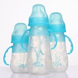 小不点婴儿宝宝全硅胶奶瓶宽口径240ml 母婴防摔防胀气儿童储奶瓶