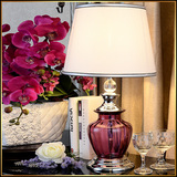 欧文现代简约水晶台灯 时尚创意玻璃床头灯 卧室客厅书房婚庆灯具