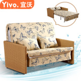 宜沃多功能双人沙发床1.2米1.5米小户型简易两用布艺沙发床可折叠