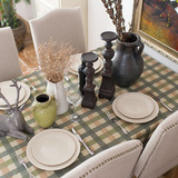 餐桌布台布茶几布盖布 特价 包邮沃米兔美式乡村绿格子复古做旧桌