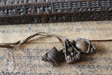 西藏加持牛皮包老铜随身佛口袋佛药师佛护身符吊坠