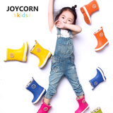 joycorn糖果色3-9岁儿童雨鞋 新款儿童中筒雨靴男女中小童水鞋