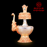佛教密宗法器用品尼泊尔手工雕刻八吉祥白铜鎏金净水瓶文巴壶