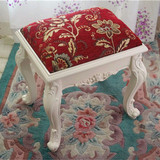 梳妆凳 化妆凳 简约时尚花布海绵凳 韩式烤漆雕花凳 欧式公主凳子