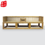 梳条特色老榆木罗汉床炕几两件套现代中式原木禅意家具实木沙发椅