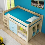 实木儿童家具多功能组合床上下床儿童床男女孩半高床滑梯床
