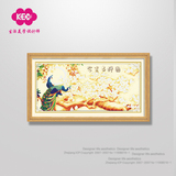 正品专卖精准印花十字绣动物系列 孔雀吉祥图 古典中国风客厅壁画